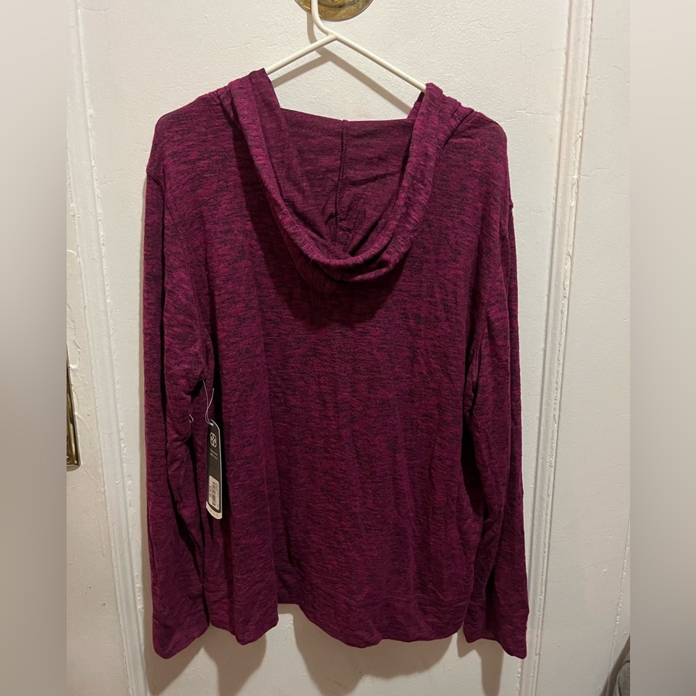 Daisy Fuentes Deep Purple Knit Hoodie - Picture 2 of 5